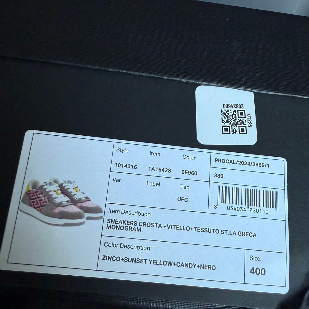 Versace Medusa Pink/Gray Leather Women's Sneaker Shoe, 1014316, Euro 40 - Picture 9 of 12